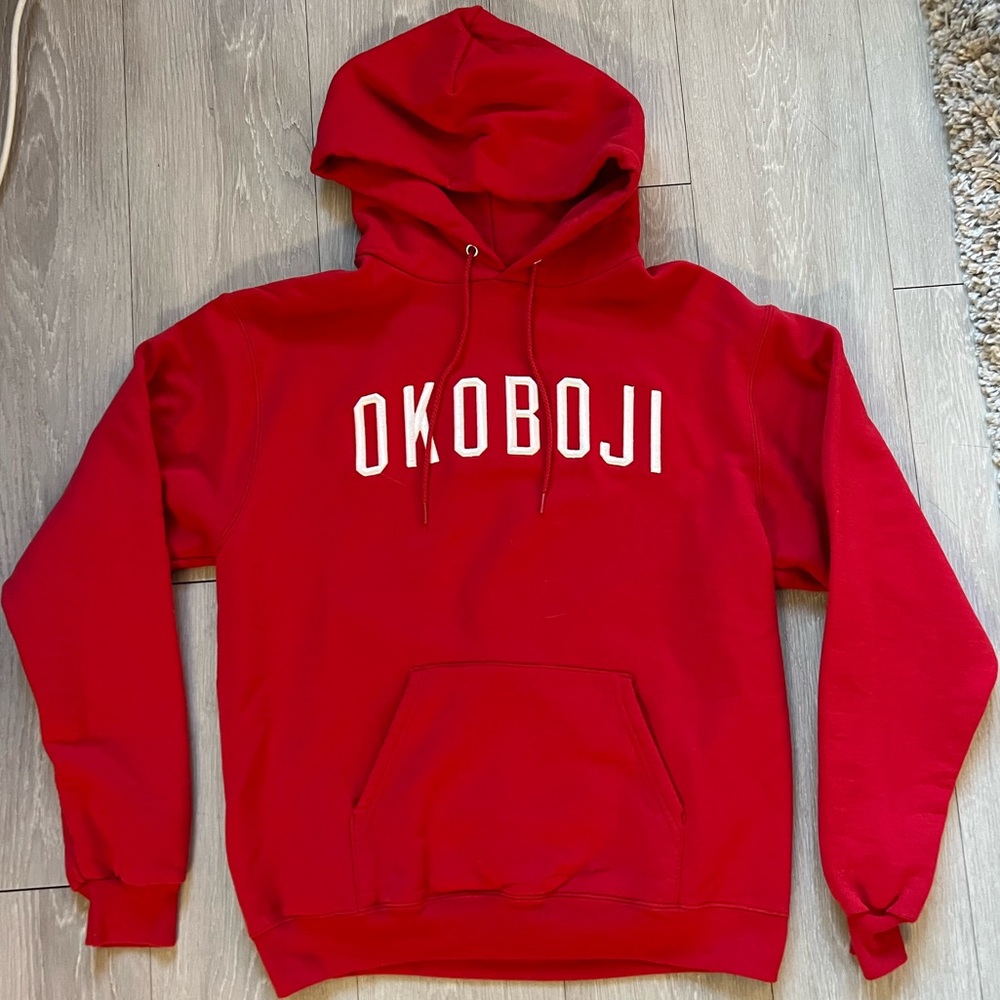 Champion Red Okoboji Hoodie Size Medium